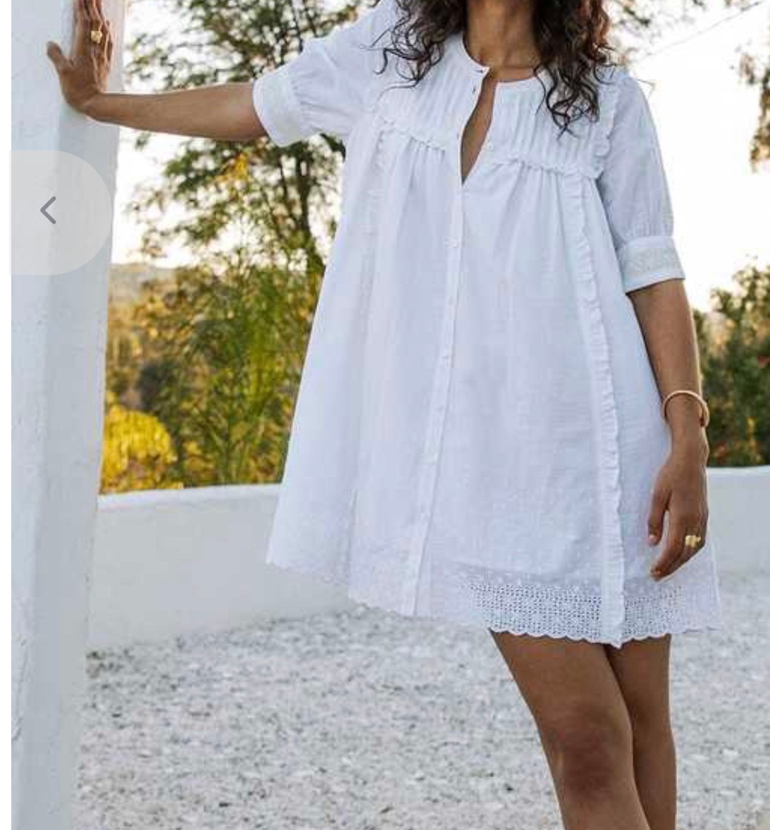 Cleobella Ivory Eyelet Lines Dress